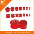 Wholesale Transparent Red 4mm-16mm Acrylic Double Flared Solid Tunnel Ear Plug body piercings and tattoos